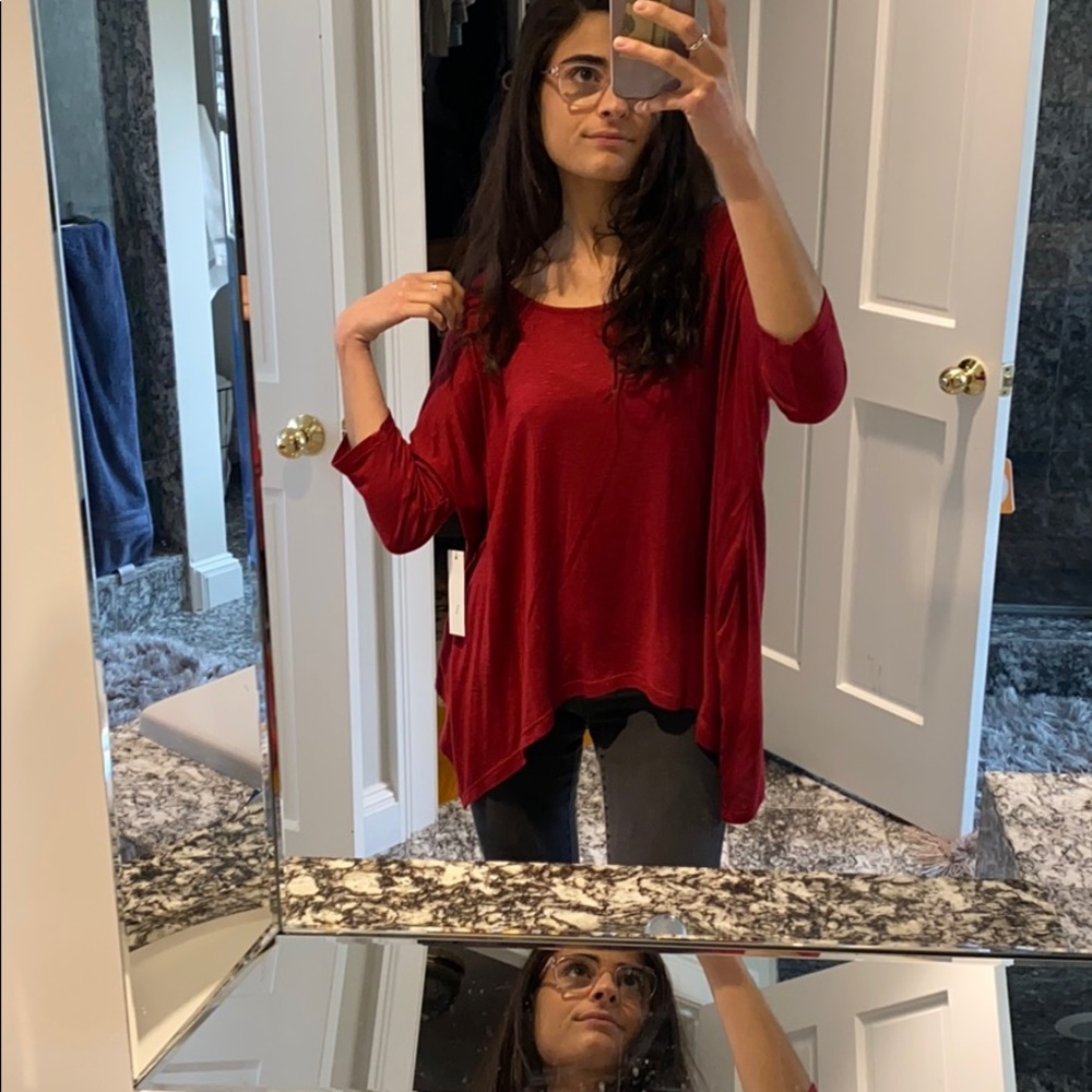 Flowy red top
